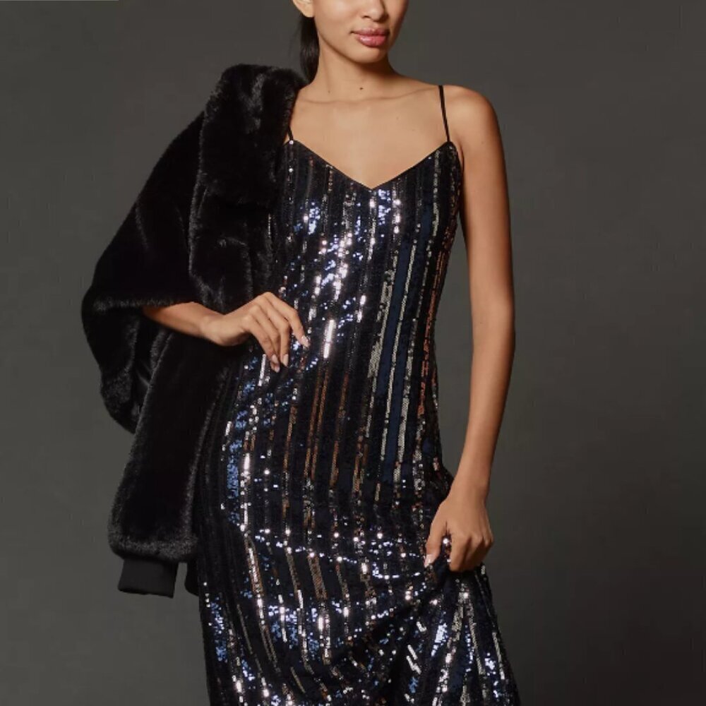 Anthropologie - SALE - MAEVE Sleeveless Sequin Stripe Midi Dress - SOLD OUT
